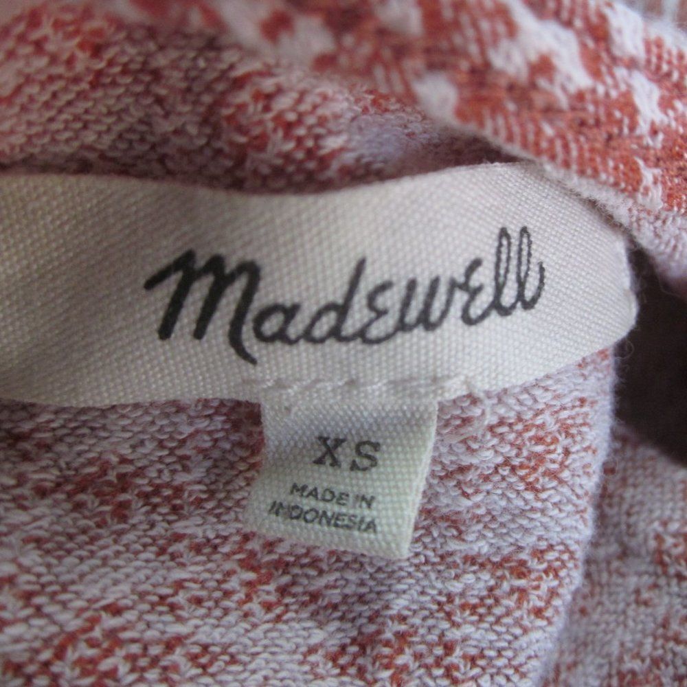 Madewell Womens Size XS Floral Jacquard Puff-Sleeve Keyhole Top Blouse 34" Bust - Picture 5 of 14